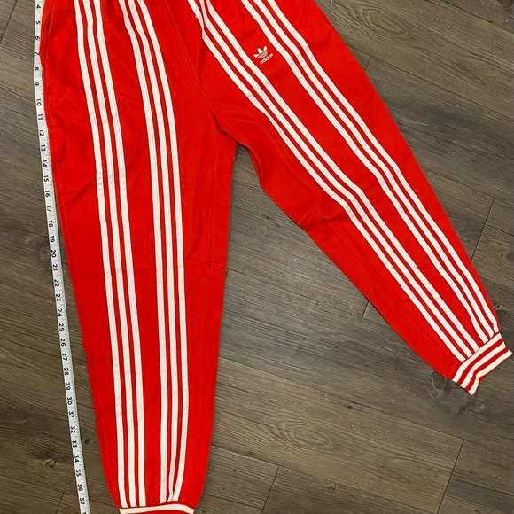 Adidas Women’s Ji Won Choi Track Pants Red and White Striped Joggers - Picture 11 of 12